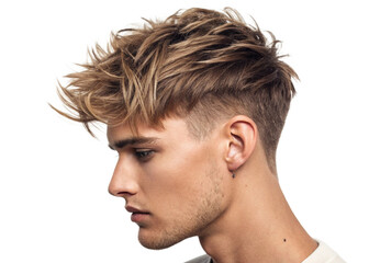 Textured crop haircut  isolated on white background