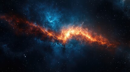 Fototapeta premium Galactic Burst of Colorful Nebula Lighting Up the Cosmos in Space Illustration