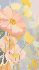 Flower art abstract painting.