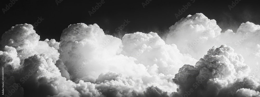 Poster dramatic black and white storm clouds creating a moody atmosphere with potential rain and humidity s