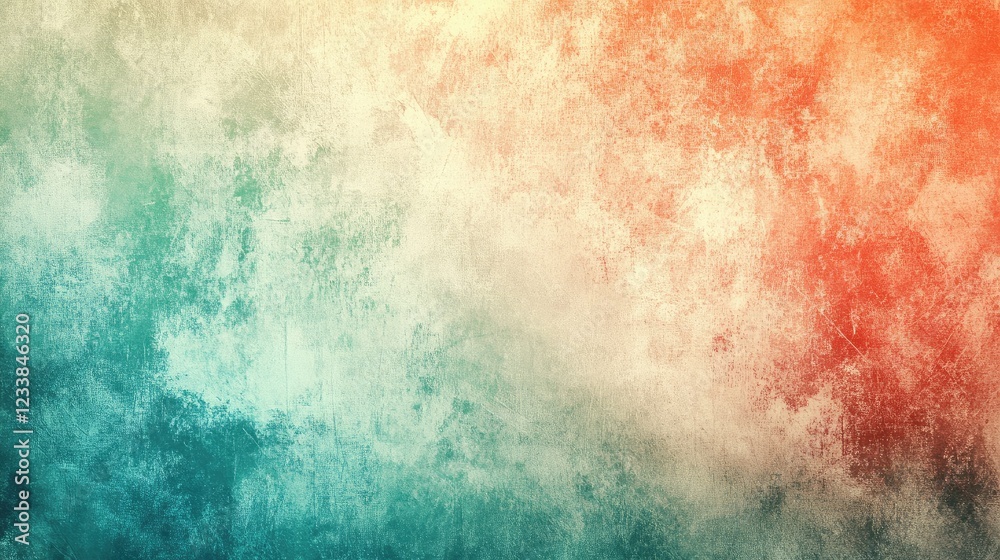 Poster abstract grunge background with blended coral blue and green textures suitable for modern art and de