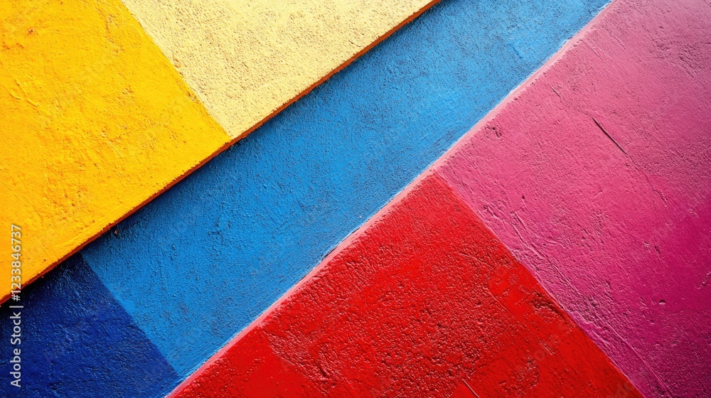Poster Vibrant abstract composition featuring colorful diagonal lines with ample empty space for text overlay and creative use in design projects.