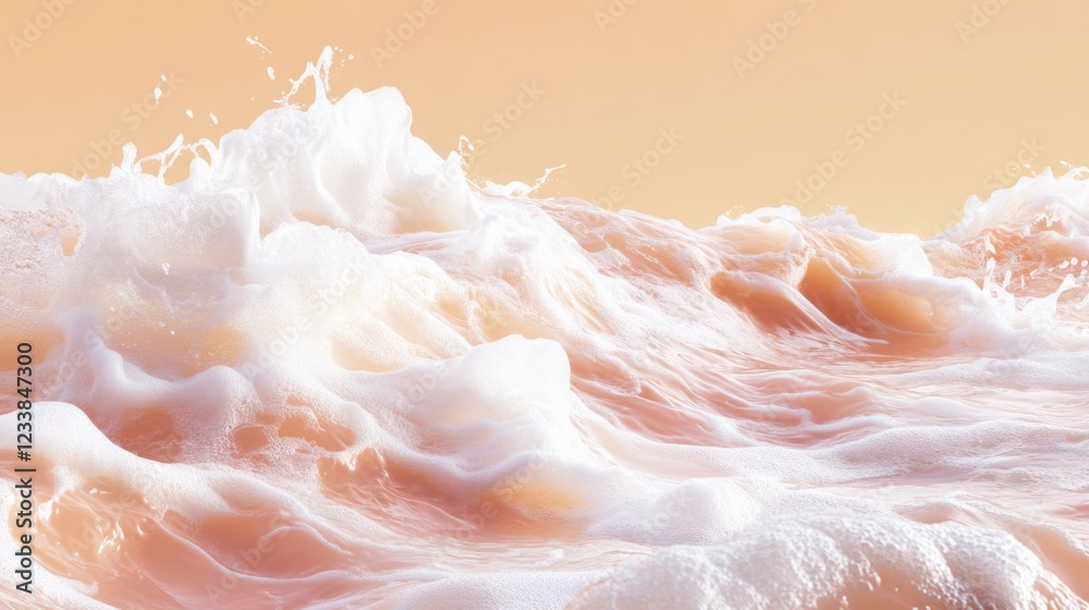Poster Serene Peach Waves Background with Gentle Motion and Ample Space for Text Overlay