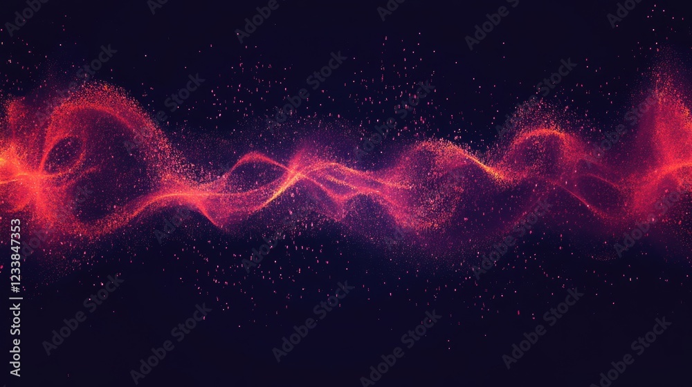 Poster Vibrant Abstract Shockwave Effect with Dark Background and Empty Space for Text Display or Overlay