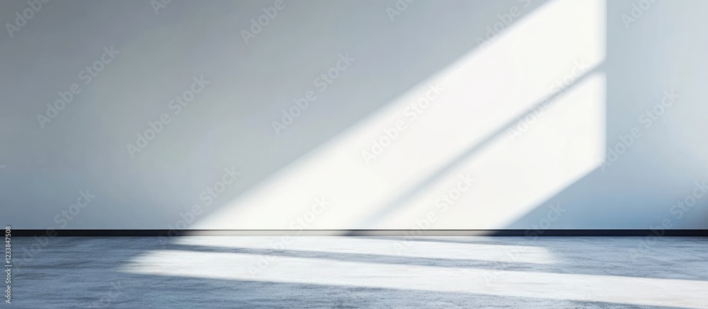 Poster empty wall with white light and shadow creating a minimalist space ideal for adding text or design e