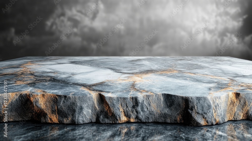 Poster elegant marble countertop with rich granite texture ideal for product showcase and promotional displ