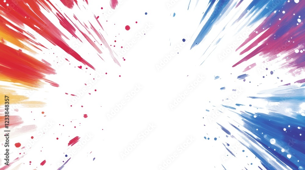 Poster Vibrant Color Burst on White Canvas with Generous Space for Custom Text and Branding