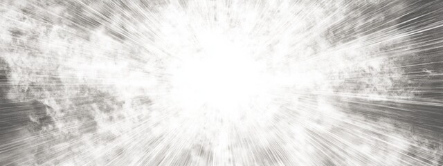 Bright white light explosion effect background with space for text and audio crackle ambiance. Ideal for dynamic visual content and print.