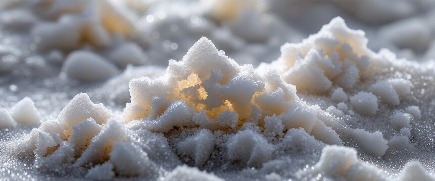 Frosted champagne white silica sand with intricate microstructures