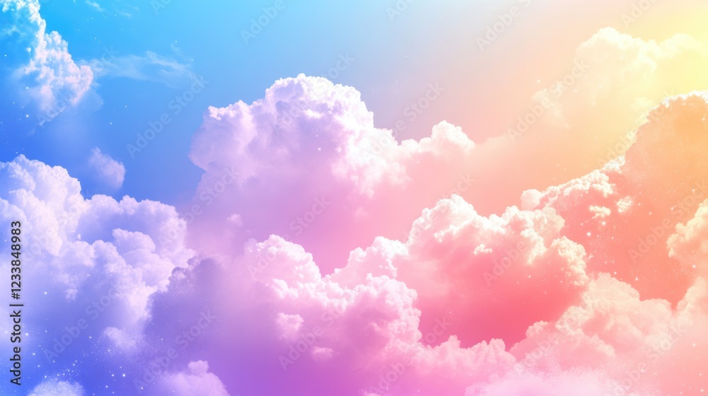 Aufkleber Vibrant Colorful Cloudscape with Dynamic Weather Effects and Ample Copyspace for Creative Text Placement