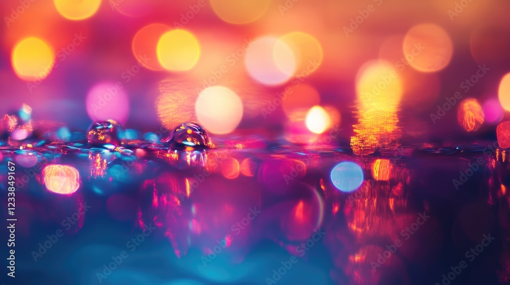 Poster vibrant bokeh lights reflecting off colorful christmas ornaments creating a festive and enchanting a