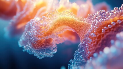 Fototapeta premium Abstract coral reef, ocean backdrop, glowing, digital art, science