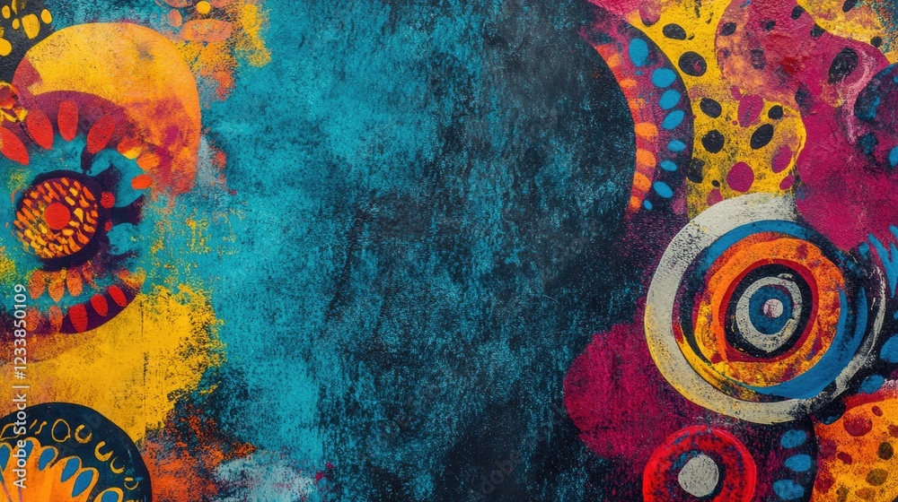 Aufkleber Vibrant Colorful Abstract Chalk Art Background with Empty Copyspace for Text Usage in Advertisements and Promotions