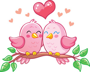 two birds on a branch