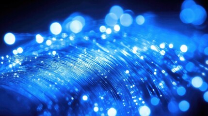 Fototapeta premium Dynamic Blue Wave of Data Representing Digital Growth and Transformation in Healthcare Networks and Internet Activity