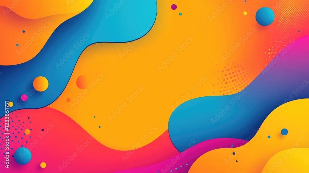 Fototapete vibrant colorful abstract background with dynamic waves and empty copyspace for creative text and de