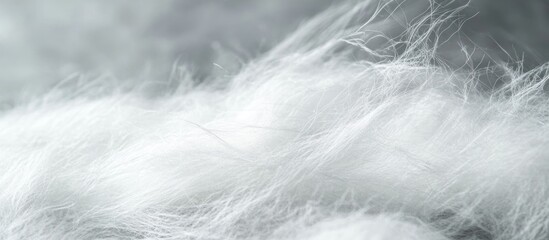 Obraz premium White cotton fibers abstract close-up on plastic surface with ample empty space for text and design elements in a minimalistic setting