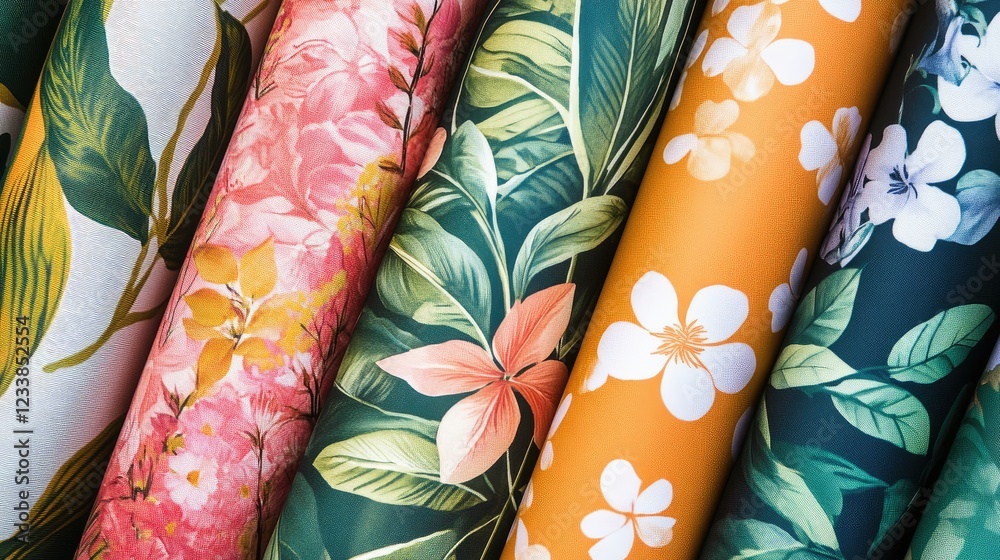 Poster vibrant botanical patterns showcasing lush leaves and delicate flowers ideal for nature inspired des