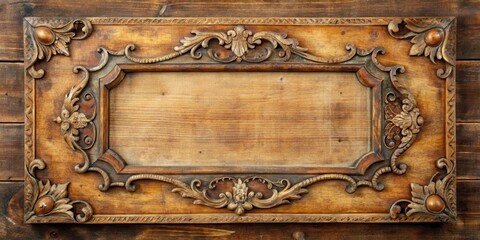 Distressed wooden frame with a vintage label attached to it