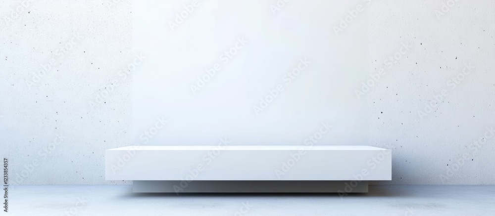 Poster white minimalist geometric background featuring large empty space for text display and design projec