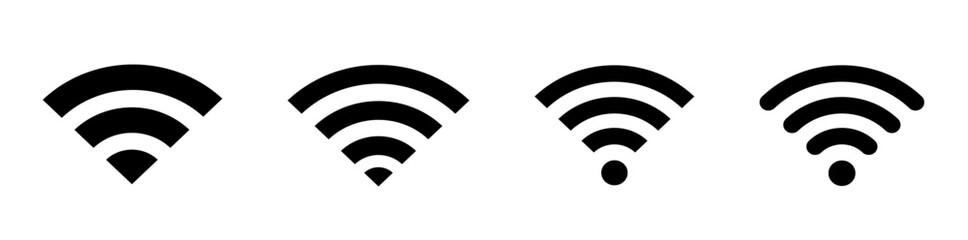 wifi・ワイファイ・wi-fiのアイコンマークイラストセット
