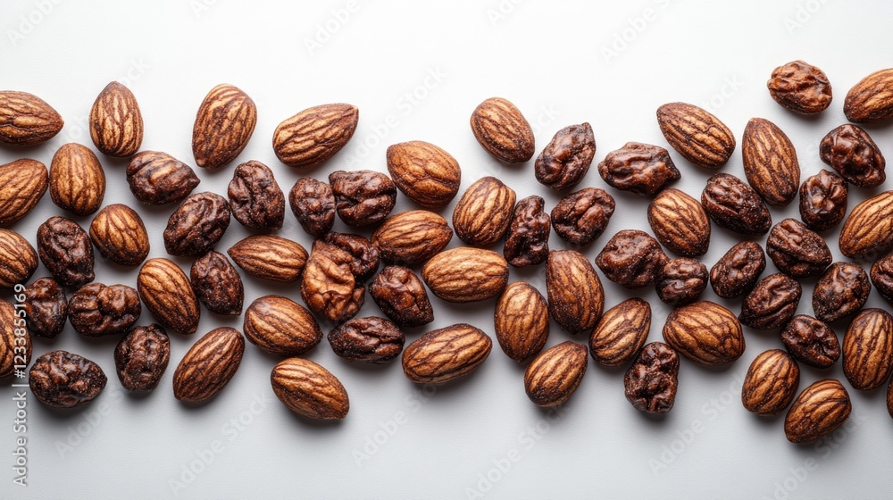 Aufkleber Top view of assorted dates on a white background with ample empty space for text and design elements