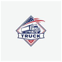 Transport and Logistics Truck Badge Logo
