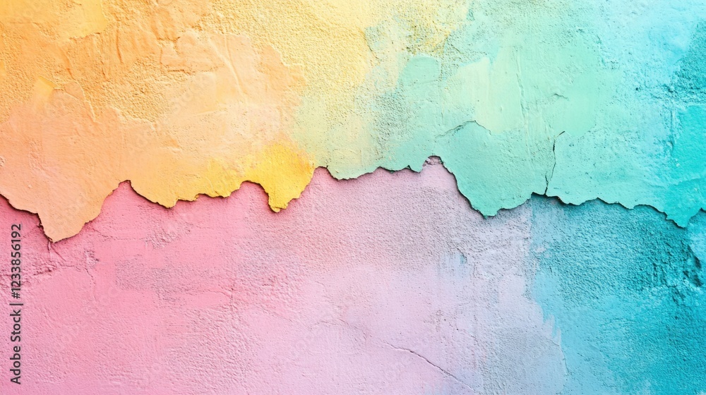 Poster vibrant colorful cement wall texture with soft pastel shades and space for your text or design needs