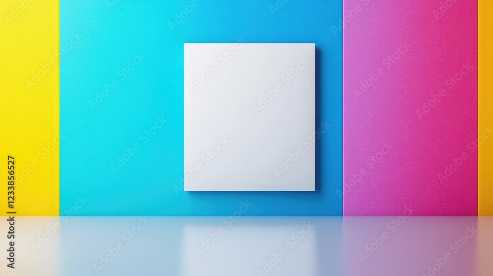 Poster Vibrant Wall Art Display Featuring Blank Canvas with Colorful Background Ideal for Creative Projects and Motivational Messages