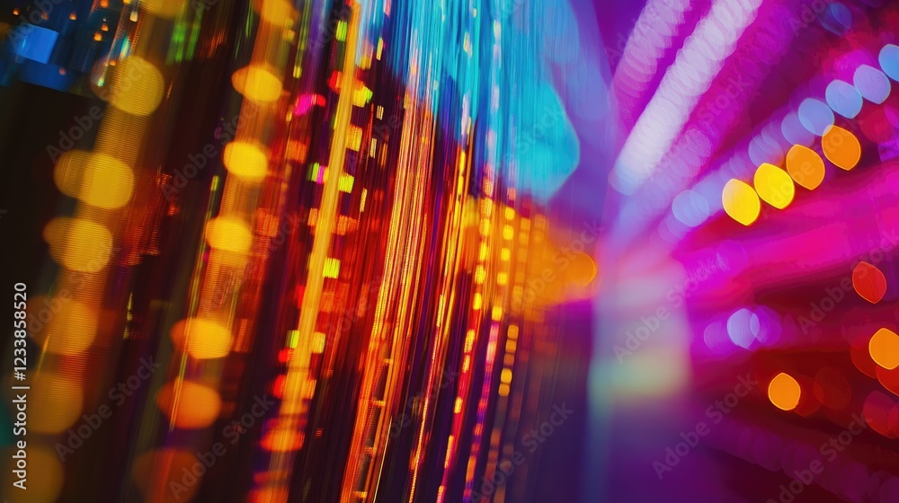 Poster Vibrant Bokeh Background with Bright Colors and Abstract Light Effects for Creative and Artistic Presentations