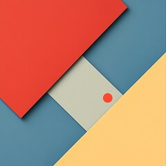 Abstract geometric design featuring layered colored shapes