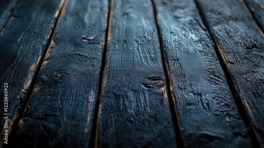 Poster Dark wooden surface in moody tones featuring textured planks and ample empty space for overlaying text or design elements