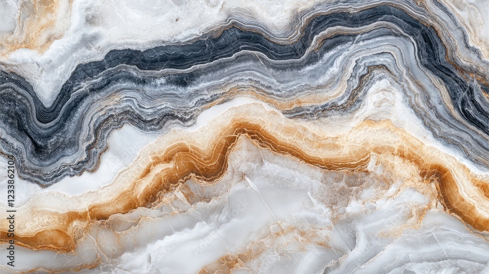 Poster luxury white and gray marble texture with rich golden veins ideal for elegant ceramic wall and floor