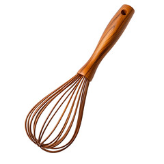 Contemporary Wooden Dough Whisk Isolated on Transparent Background