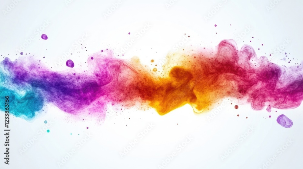 Fototapete Colorful Abstract Blobs Background with Vibrant Swirls and Empty Space for Text Overlay Design