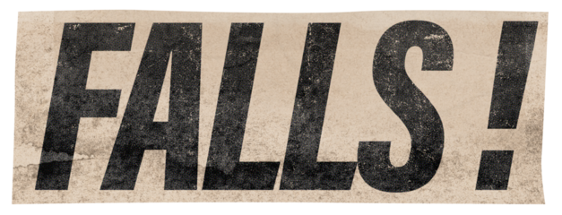 Falls Text klipping cut out paper collage