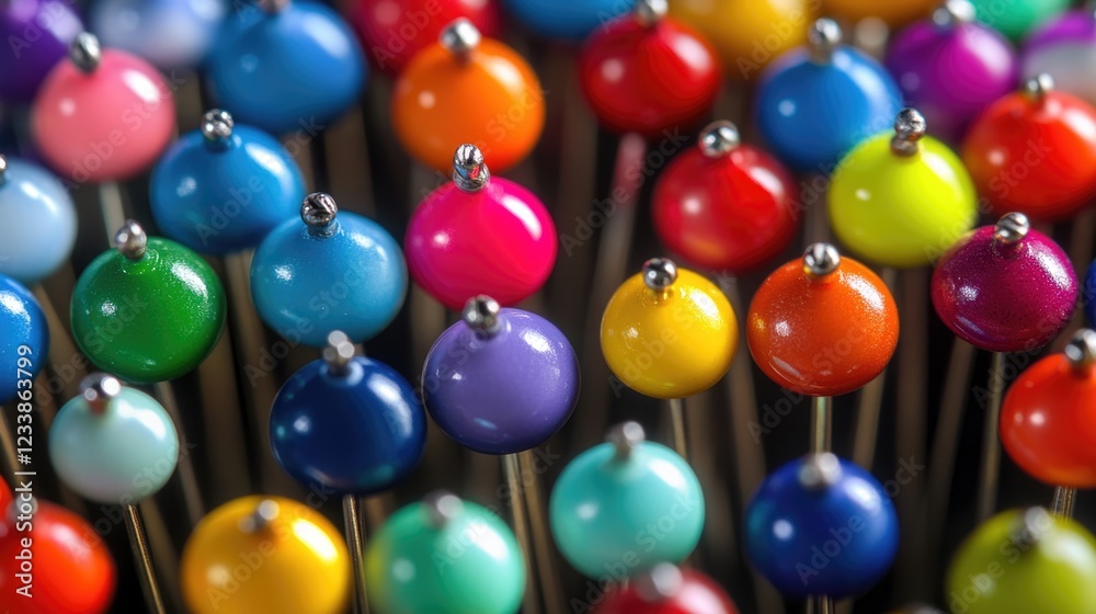 Poster Colorful Collection of Pins and Markers with Clear Copyspace for Creative Text and Designs