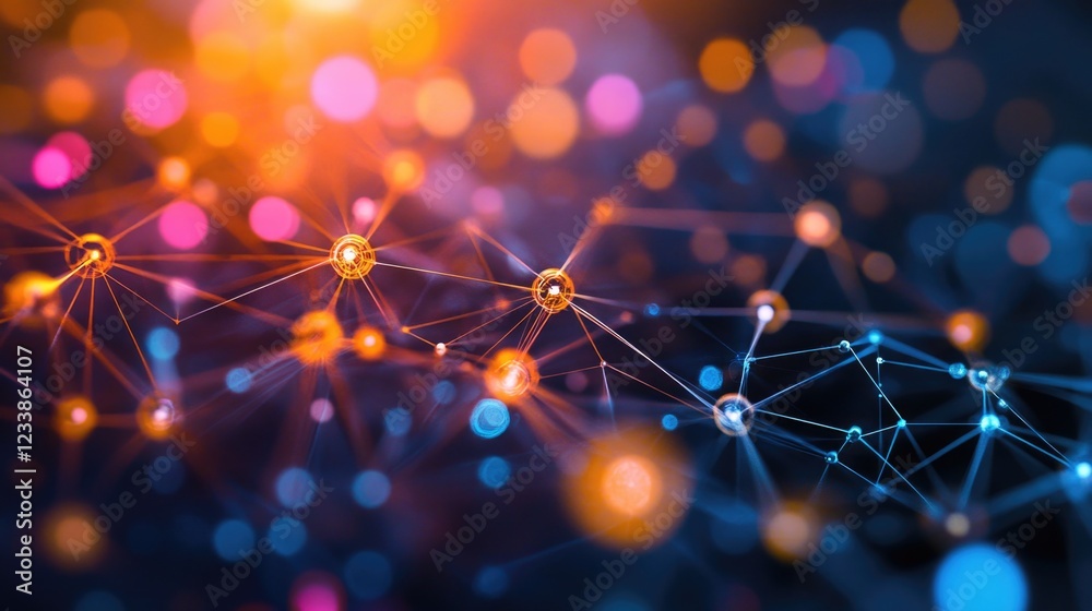 Aufkleber colorful digital network connections representing enhanced health services and technology integratio