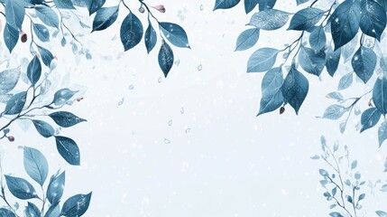 Winter Scene with Snow-Covered Branches Falling Snowflakes and Blank Space for Text Ideal for Seasonal Greetings or Promotions