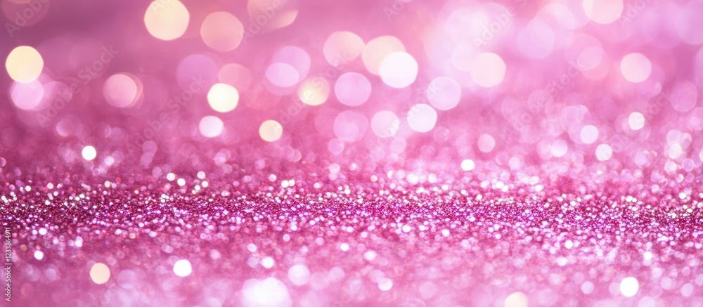 Poster Elegant pink abstract background featuring glitter and bokeh effects ideal for festive designs with ample space for text or branding.