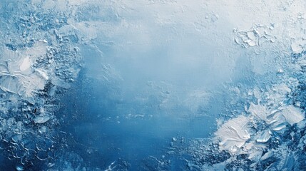 Fototapeta premium Winter Blue Background with Icy Texture and Snow for Cold Weather Featuring Empty Space for Text or Graphic Design Elements