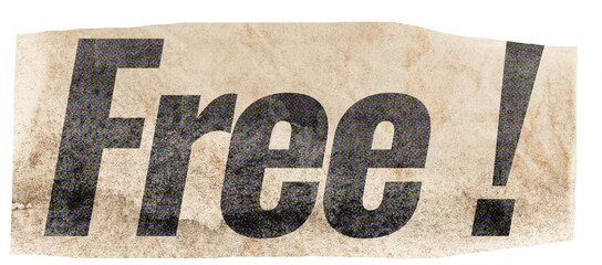 Free Text klipping cut out paper collage