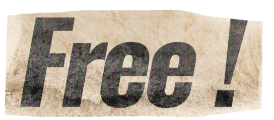 Free Text klipping cut out paper collage