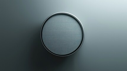 In a 3D studio, an embroidered patch is subtly enclosed by a circular soft light border, enhancing its clean, minimalist backdrop.
