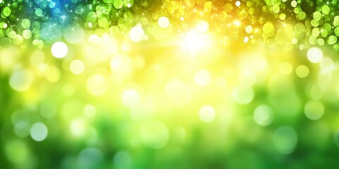 Fototapeta premium Dreamy Springtime Bokeh Soft Focus Nature Background with Sunlight and Blurred Lights