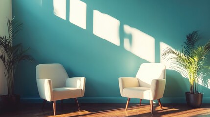 Counseling Therapy Session Background with Empty Space and Natural Light for Consultation Concepts