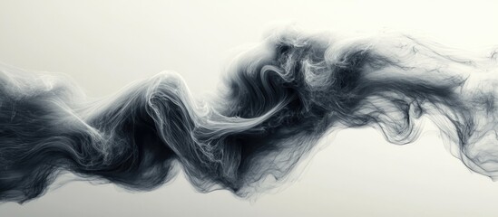 Fototapeta premium Abstract smoke wave pattern in gray tones on a light background with ample copy space for text placement
