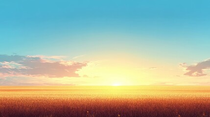 Obraz premium Cotton field at sunset with vibrant sky and empty copyspace for agricultural themes and farming advertising purposes.