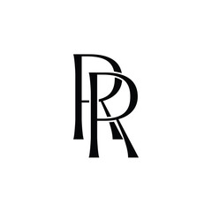 RR monogram logo design letter text name symbol monochrome logotype alphabet character simple logo
