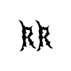 RR monogram logo design letter text name symbol monochrome logotype alphabet character simple logo
